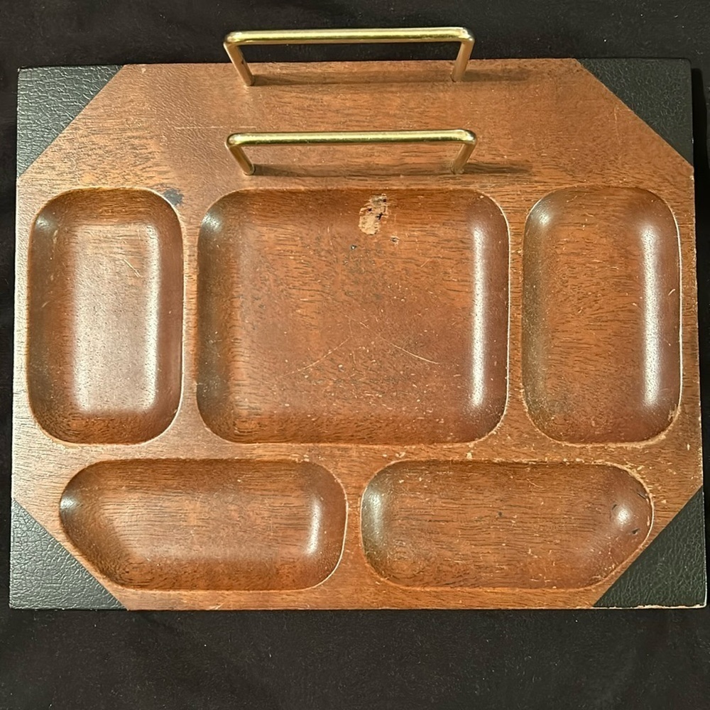 SWANK MCM Desk Organizer | Stained Wood